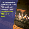 4" Matte Black Lite Stone Fire Balls - Set of 6 by American Fire Products