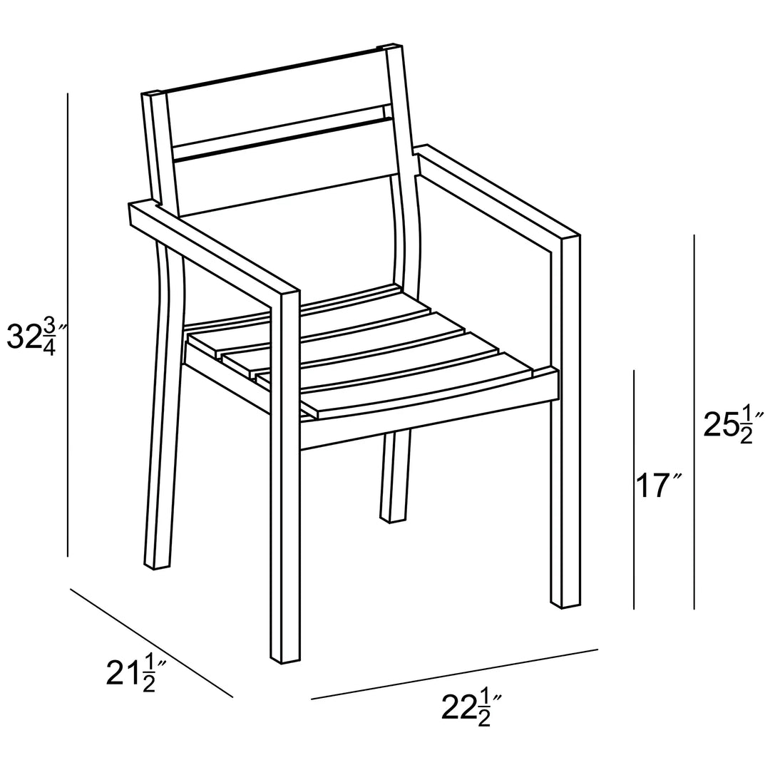 Harmonia Living Asher Teak Dining Arm Chair 27