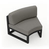 Harmonia Living Avion Aluminum Curve Seat (Set of 2) - Black - Canvas Charcoal