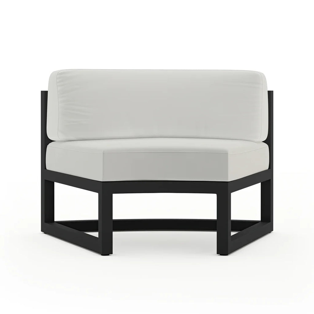 Harmonia Living Avion Aluminum Curve Seat (Set of 2) - Black - Canvas Natural