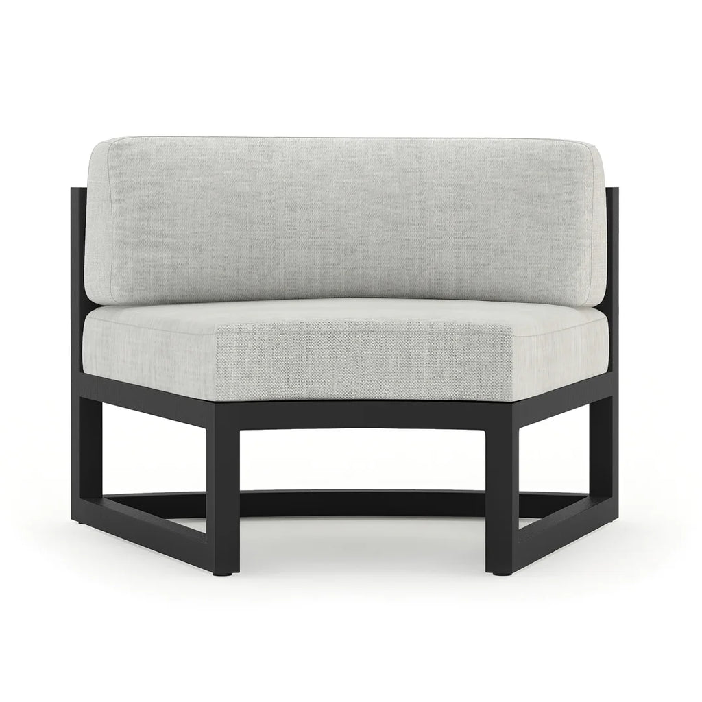 Harmonia Living Avion Aluminum Curve Seat (Set of 2) - Black - Cast Silver