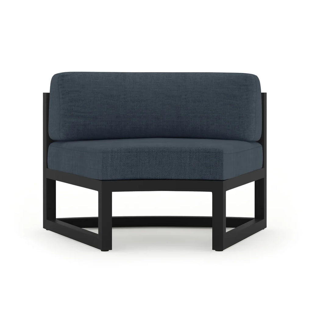 Harmonia Living Avion Aluminum Curve Seat (Set of 2) - Black - Spectrum Indigo