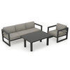 Harmonia Living Avion Classic 3 Piece Aluminum Sofa Set - Slate - Canvas Charcoal