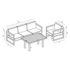 Harmonia Living Avion Classic 3 Piece Aluminum Sofa Set - Slate - Spectrum Indigo