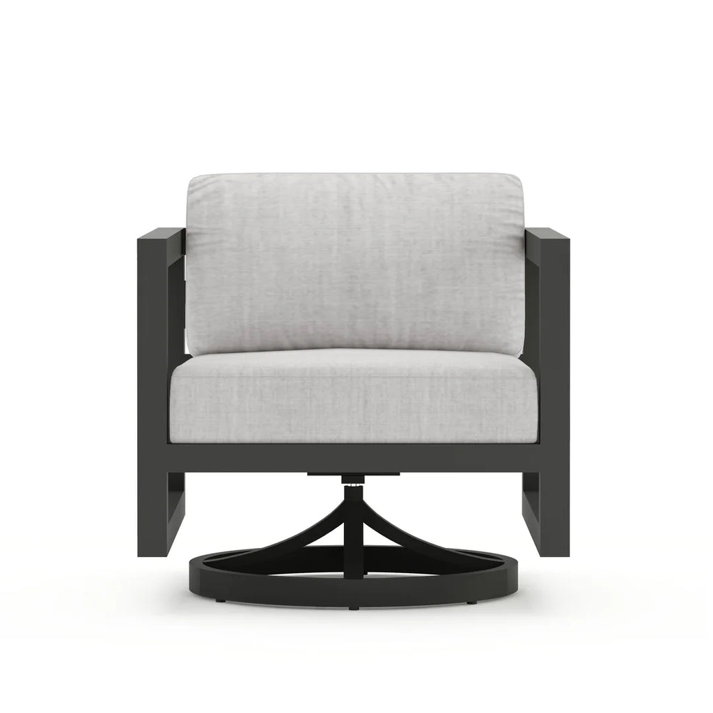 Harmonia Living Avion Aluminum Swivel Rocker - Slate - Cast Silver