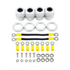“Complete hardware kit for Bromic’s 2-Channel Smart-Heat Dimmer Control, including cable glands, connectors, washers, bolts, and wiring accessories for easy installation.”