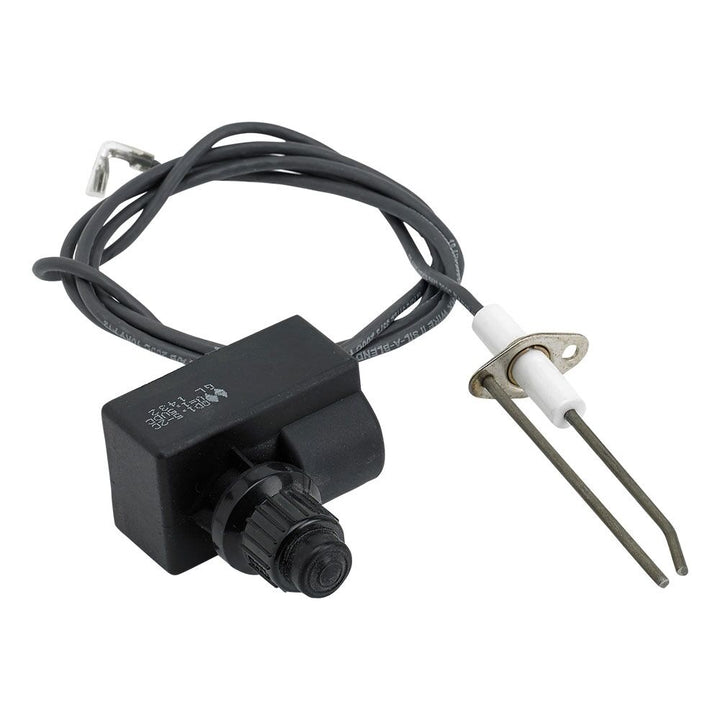 American Fire Products push-button spark ignition kit with spark probe, featuring a durable manual igniter and ceramic-tipped electrode / ideal for easy and reliable ignition of fire pits, fireplaces, or gas burners in outdoor or indoor settings.