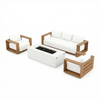 Beja 4-Piece Deep Seating Sofa Set with Fire Pit