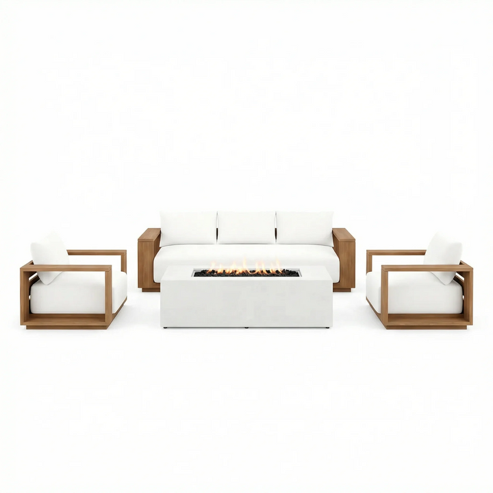 Beja 4-Piece Deep Seating Sofa Set with Fire Pit