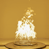 Animated flame test showcasing the 18-Inch Athena Fire Glass Fire Ring Burner producing tall, powerful 511,000 BTU flames in a clean, even pattern.