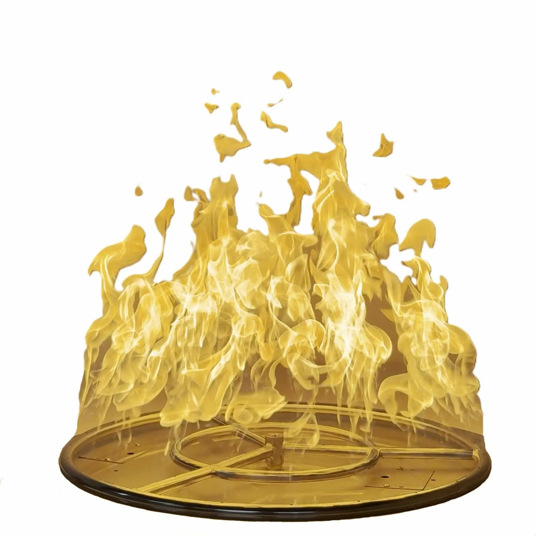 Studio image of the 24-Inch Athena Fire Glass Fire Ring Burner with a white background, highlighting its premium 304 stainless steel build and precision-welded design.