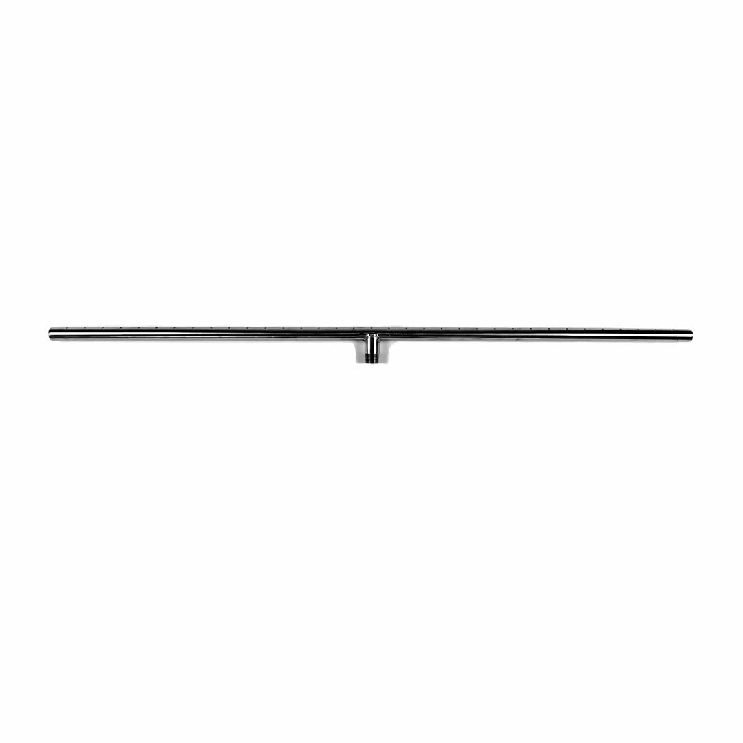 Straight front view of the Athena Fire Glass 36-Inch Linear T-Burner, made from high-grade stainless steel for superior durability and consistent flame performance.