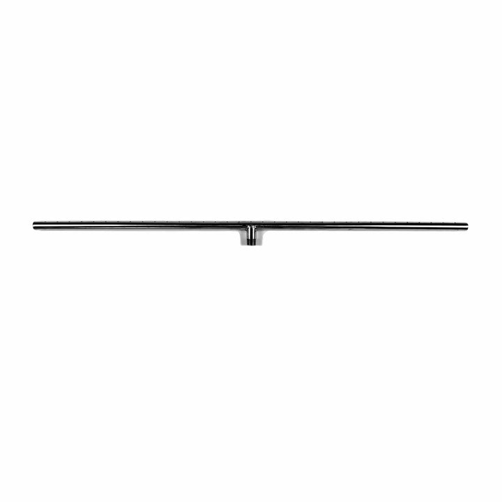 Straight front view of the Athena Fire Glass 36-Inch Linear T-Burner, made from high-grade stainless steel for superior durability and consistent flame performance.