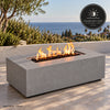 55" Rectangle Beton Concrete (GFRC) Natural Gas Fire Pit - Natural Gray by Starfire Designs
