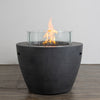 42" Round Beton Concrete (GFRC) Gas Fire Bowl with Hidden Propane Tank - Graphite by Starfire Designs