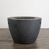 42" Round Beton Concrete (GFRC) Gas Fire Bowl with Hidden Propane Tank - Graphite by Starfire Designs