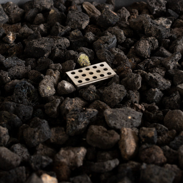 42" Round Beton Concrete (GFRC) Gas Fire Bowl with Hidden Propane Tank - Graphite by Starfire Designs