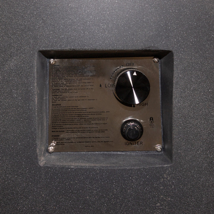 42" Round Beton Concrete (GFRC) Gas Fire Bowl with Hidden Propane Tank - Graphite by Starfire Designs