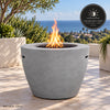 42" Round Beton Concrete (GFRC) Gas Fire Bowl with Hidden Propane Tank - Natural Gray by Starfire Designs