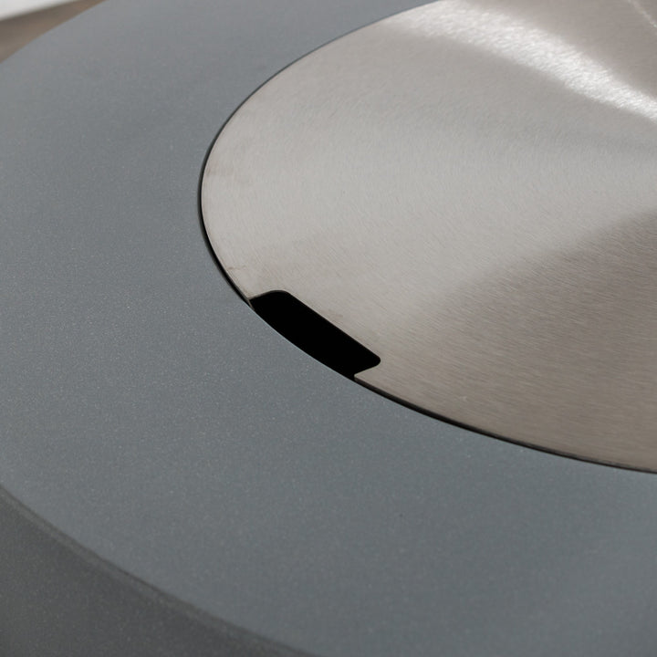 42" Round Beton Concrete (GFRC) Gas Fire Bowl with Hidden Propane Tank - Natural Gray by Starfire Designs