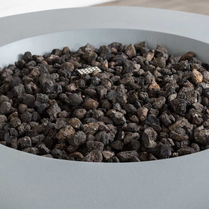 42" Round Beton Concrete (GFRC) Gas Fire Bowl with Hidden Propane Tank - Natural Gray by Starfire Designs