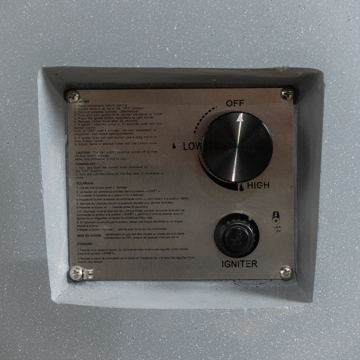 42" Round Beton Concrete (GFRC) Gas Fire Bowl with Hidden Propane Tank - Natural Gray by Starfire Designs