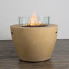 42" Round Beton Concrete (GFRC) Gas Fire Bowl with Hidden Propane Tank - Sand by Starfire Designs