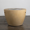 42" Round Beton Concrete (GFRC) Gas Fire Bowl with Hidden Propane Tank - Sand by Starfire Designs