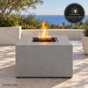 42" Square Beton Concrete (GFRC) Gas Fire Pit with Hidden Propane Tank - Natural Gray by Starfire Designs