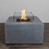 42" Square Beton Concrete (GFRC) Gas Fire Pit with Hidden Propane Tank - Natural Gray by Starfire Designs