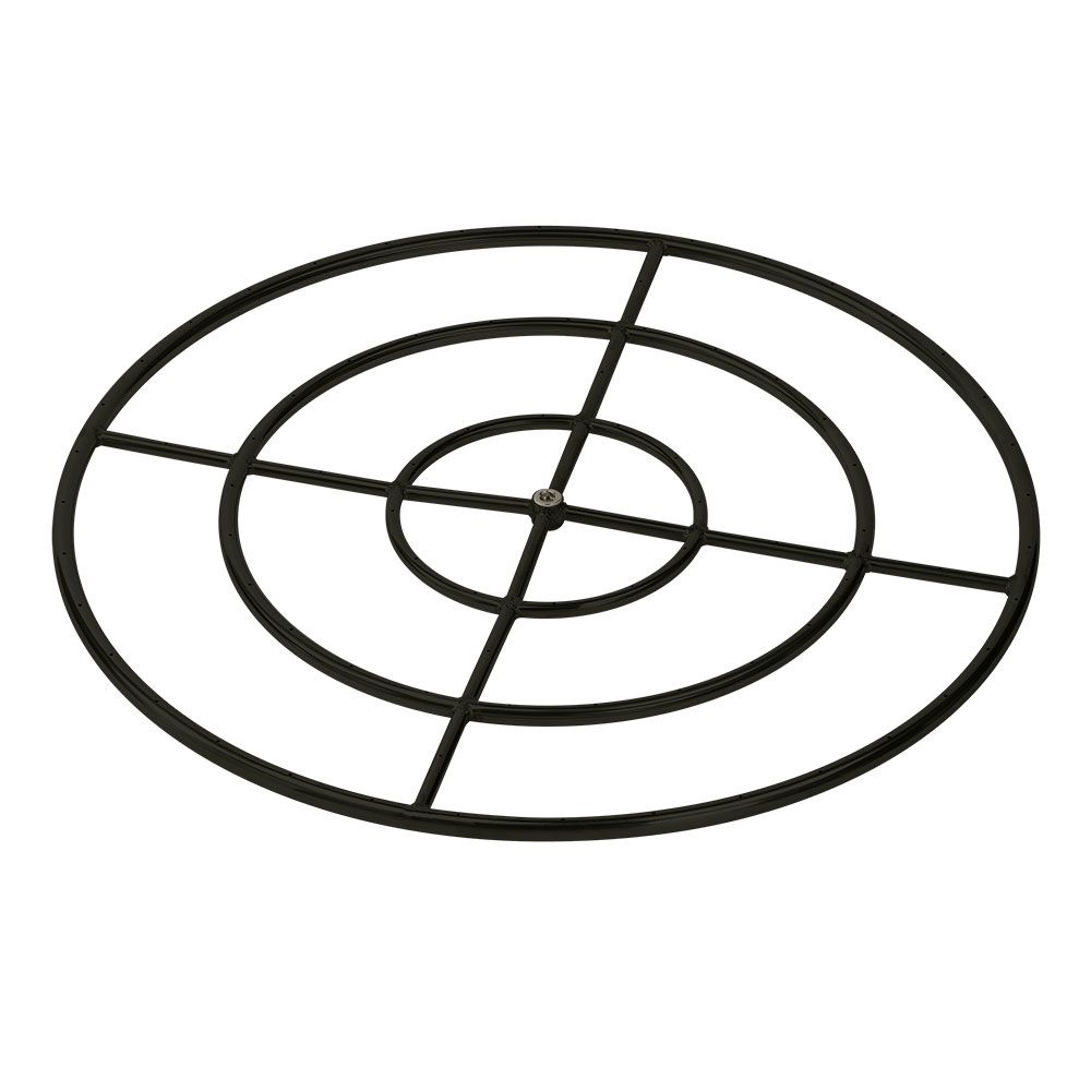 36” Triple-Ring Black Steel Burner with a 3/4" Inlet
