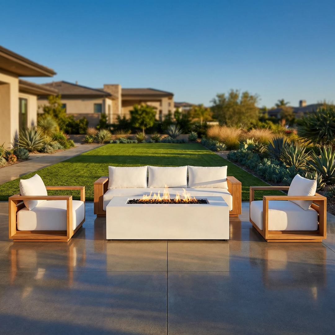 Beja 4-Piece Deep Seating Sofa Set with Fire Pit