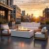 Beja 4-Piece Deep Seating Sofa Set with Fire Pit