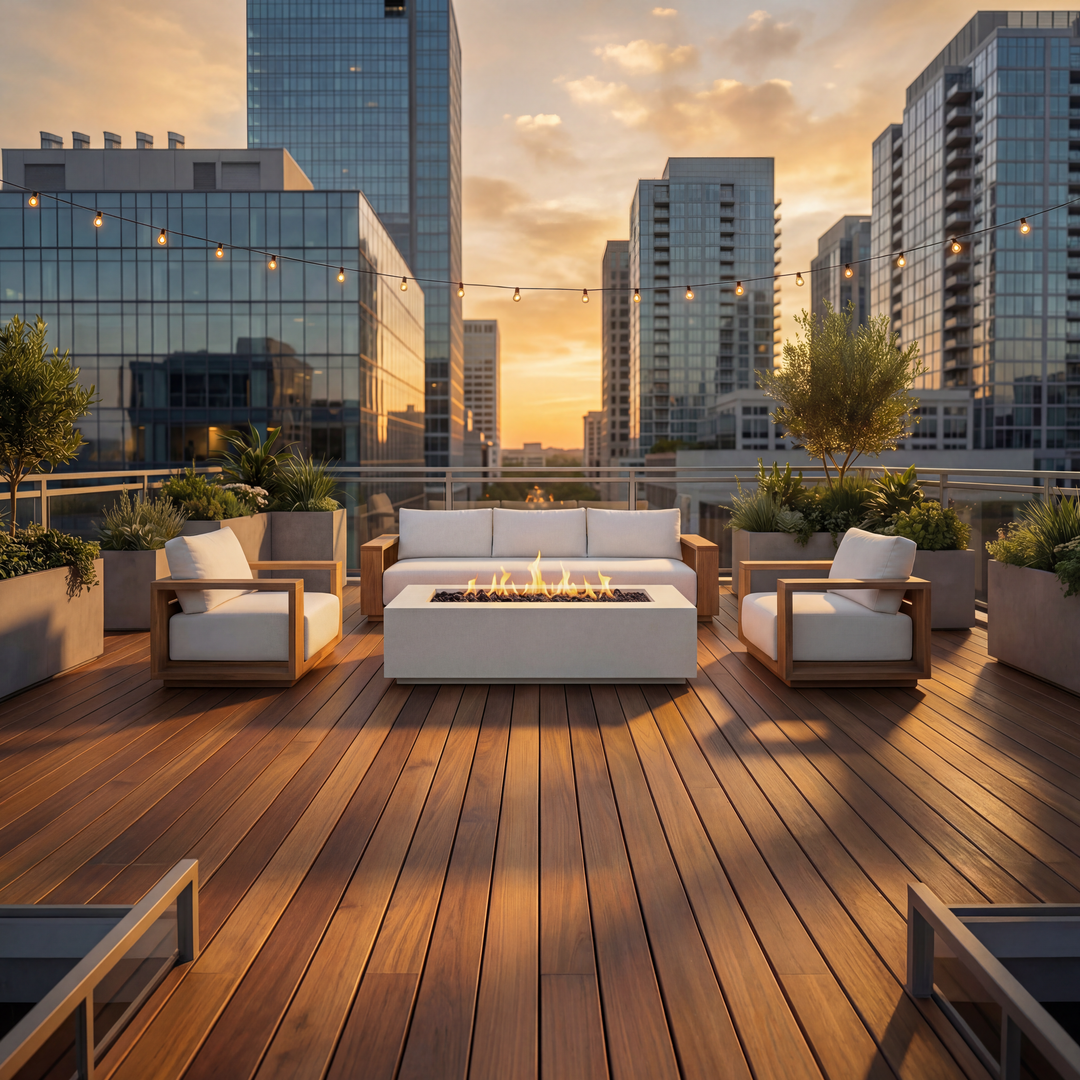 Beja 4-Piece Deep Seating Sofa Set with Fire Pit