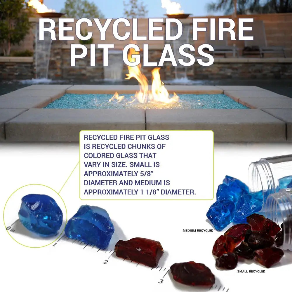Fire Glass Medium-Sized Recycled Light Blue Fire Glass by American Fire Products ...