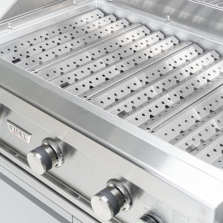 36" Stainless Steel Commercial 3-Burner Built-In Natural Gas Grill with Built-In 1-Hour Timer by Videl Grills