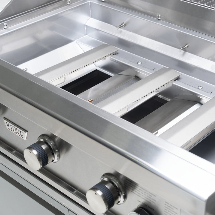 36" Stainless Steel Commercial 3-Burner Built-In Natural Gas Grill with Built-In 1-Hour Timer by Videl Grills