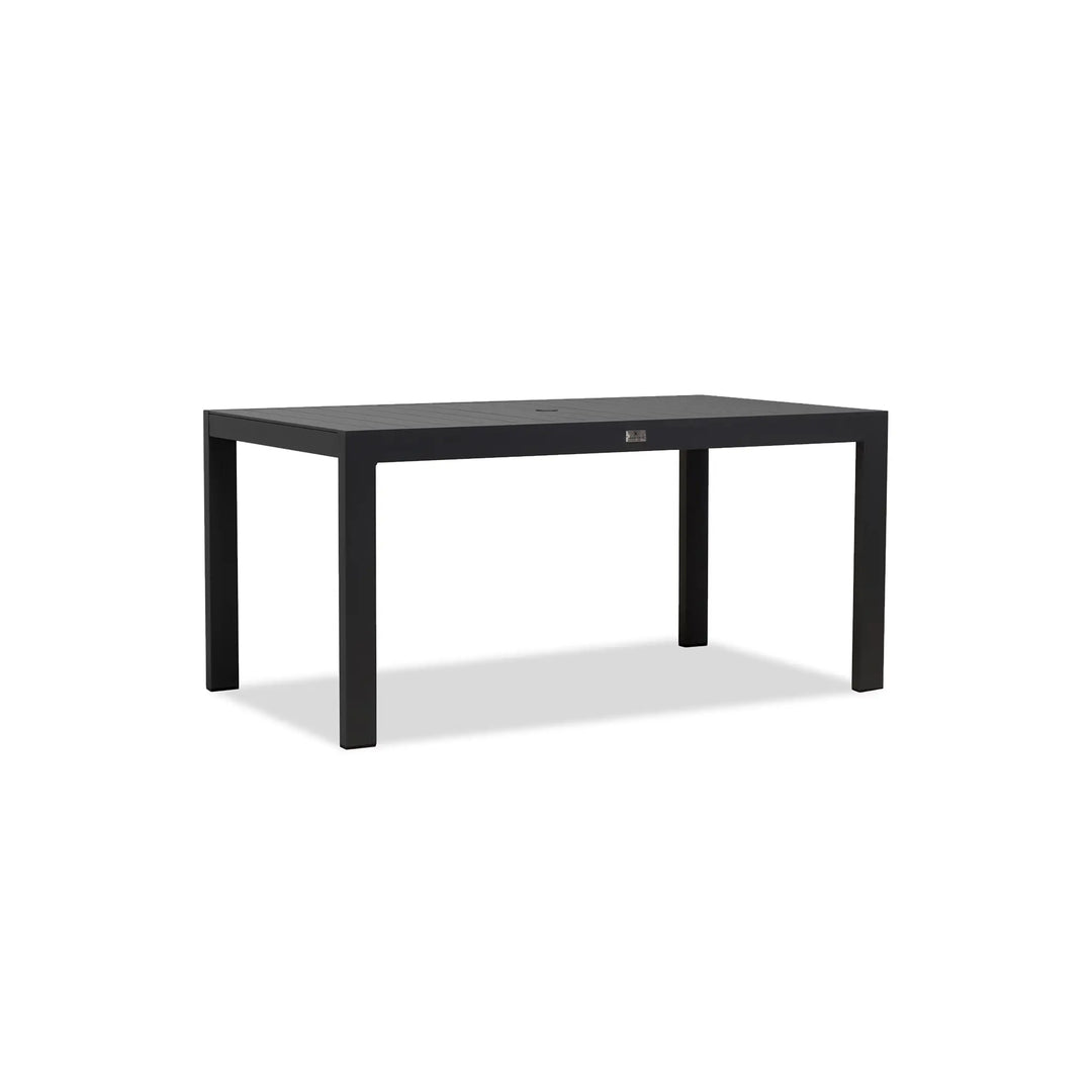 Classic Aluminum 6-Seater Rectangular Dining Table - Black by Harmonia Living