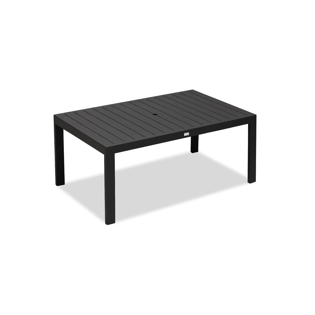 Classic Aluminum 6-Seater Rectangular Dining Table - Black by Harmonia Living