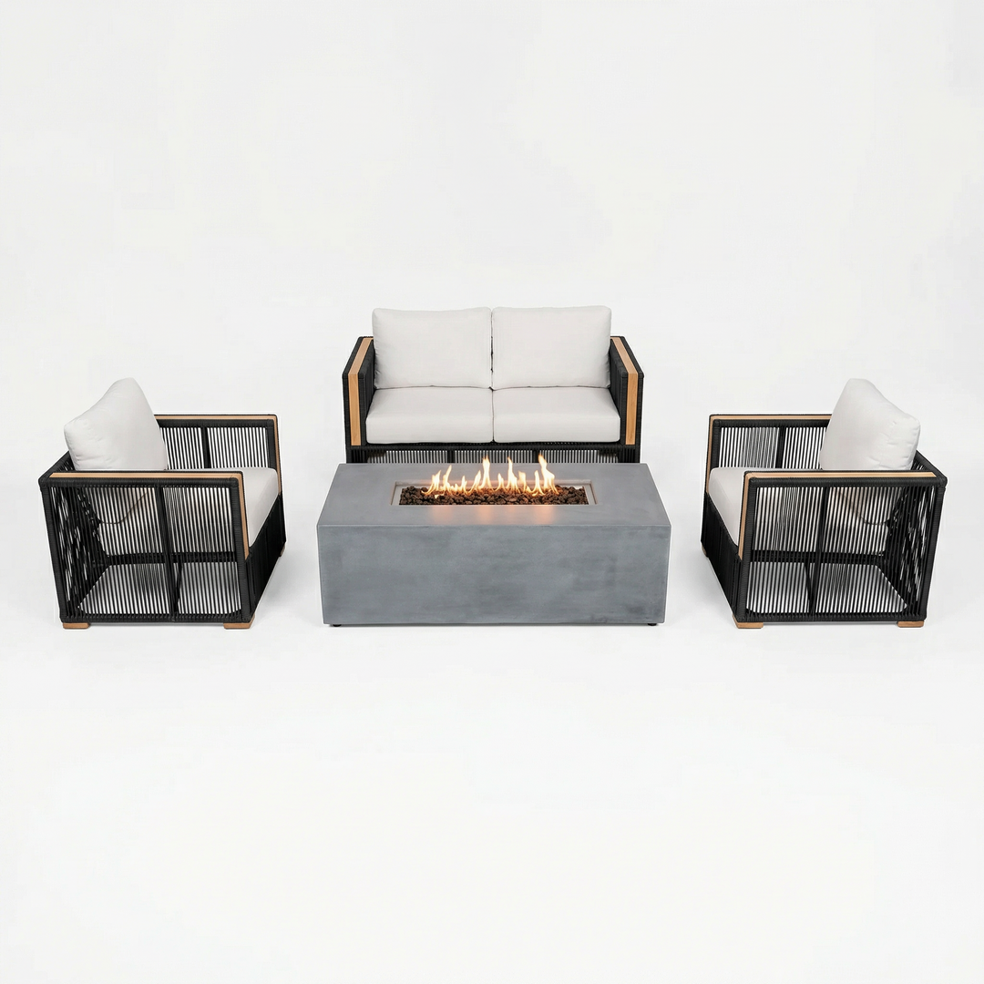 Campo 4-Piece Deep Seating Loveseat Set with Fire Pit