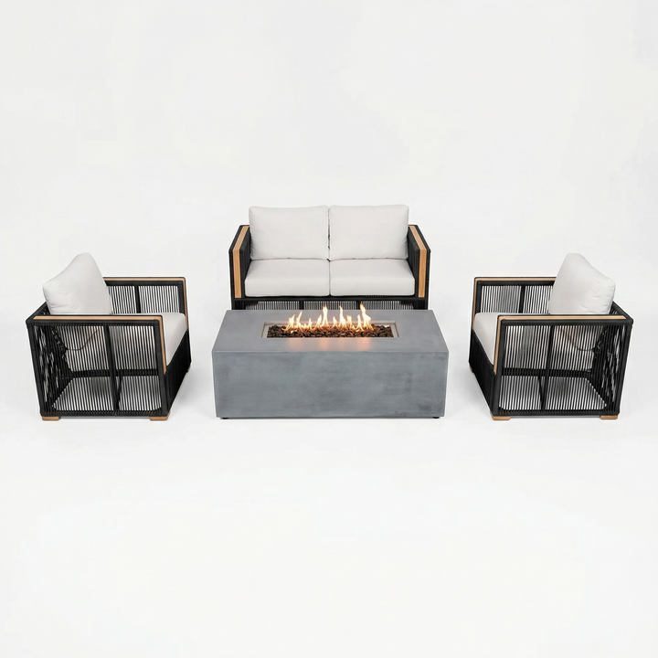 Campo 4-Piece Deep Seating Loveseat Set with Fire Pit