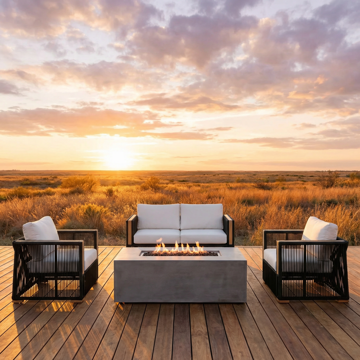 Campo 4-Piece Deep Seating Loveseat Set with Fire Pit