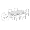 Harmonia Living Dune Fields 6 Seat Aluminum Reclaimed Teak Patio Dining Set 51