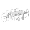 Harmonia Living Dune Fields 8 Seat Aluminum Reclaimed Teak Outdoor Dining Set 51