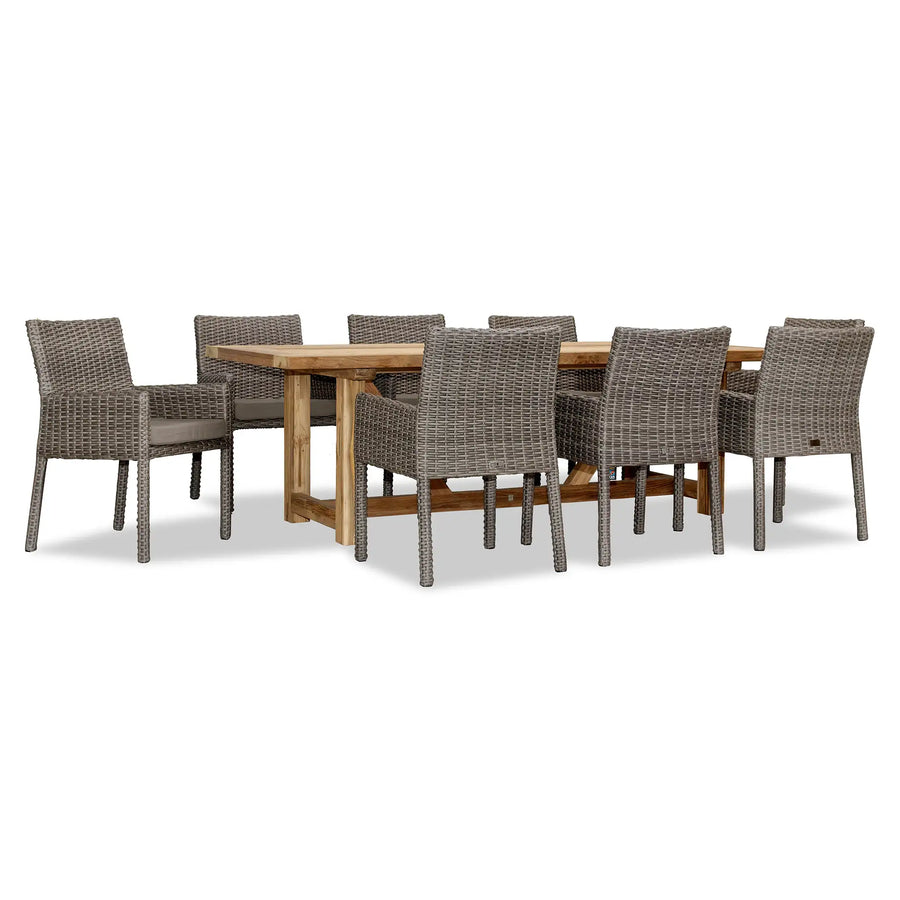 Dune Noble 8 Seat Reclaimed Teak Outdoor Dining Set by Harmonia Living