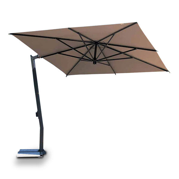FIM Umbrellas C09 9.5' Square Cantilever Umbrella with Silver Frame
