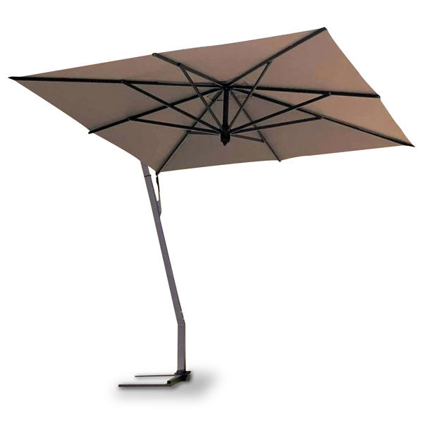 FIM Umbrellas P17 11.5' Square Cantilever Umbrella with Brown Frame