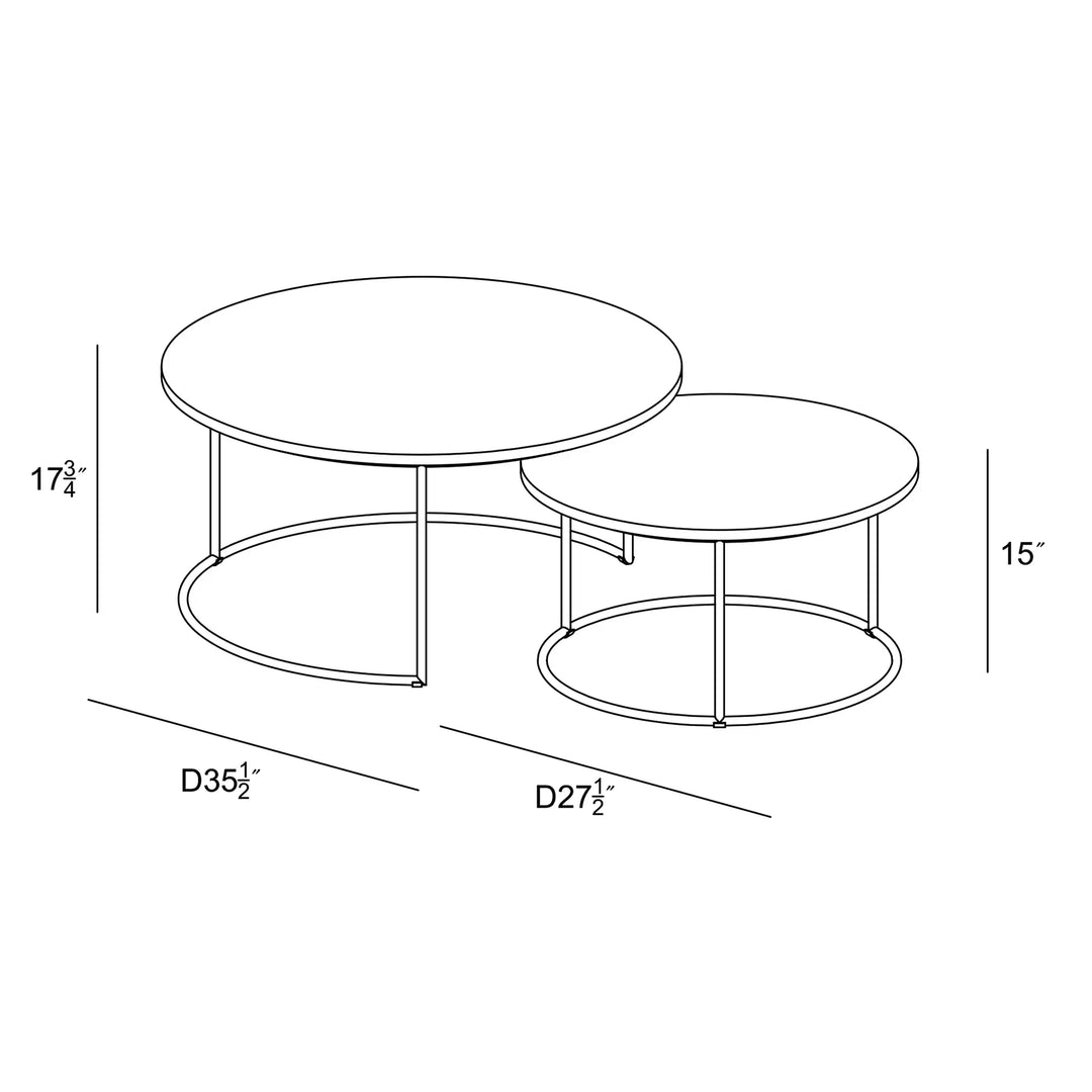 Finn 2 Piece Nesting Coffee Tables Set by Harmonia Living