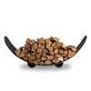 Fire Pit Art Stainless Steel Crescent Log Rack