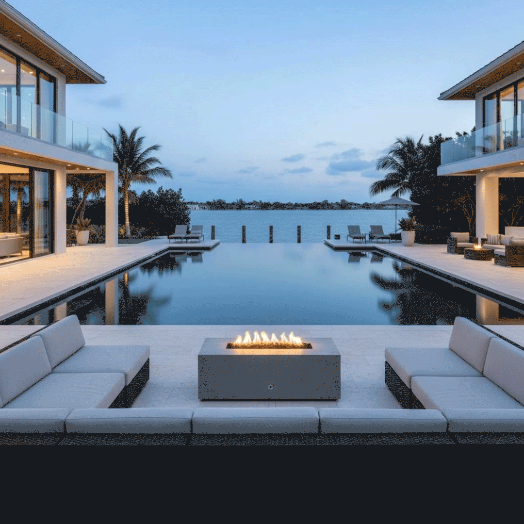 48" x 32" Rectangle Gravity Concrete (GFRC) Fire Pit - Natural Gas - Flame Sense with Spark Ignition System - Natural Gray by Starfire Designs